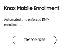 Knox Mobile Enrollment -ohjelmaan rekisteröityminen