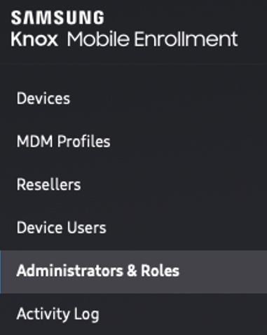 Samsung Knox Mobile Enrollment -portaali