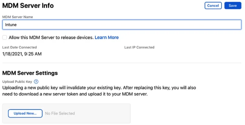 MDM Server info