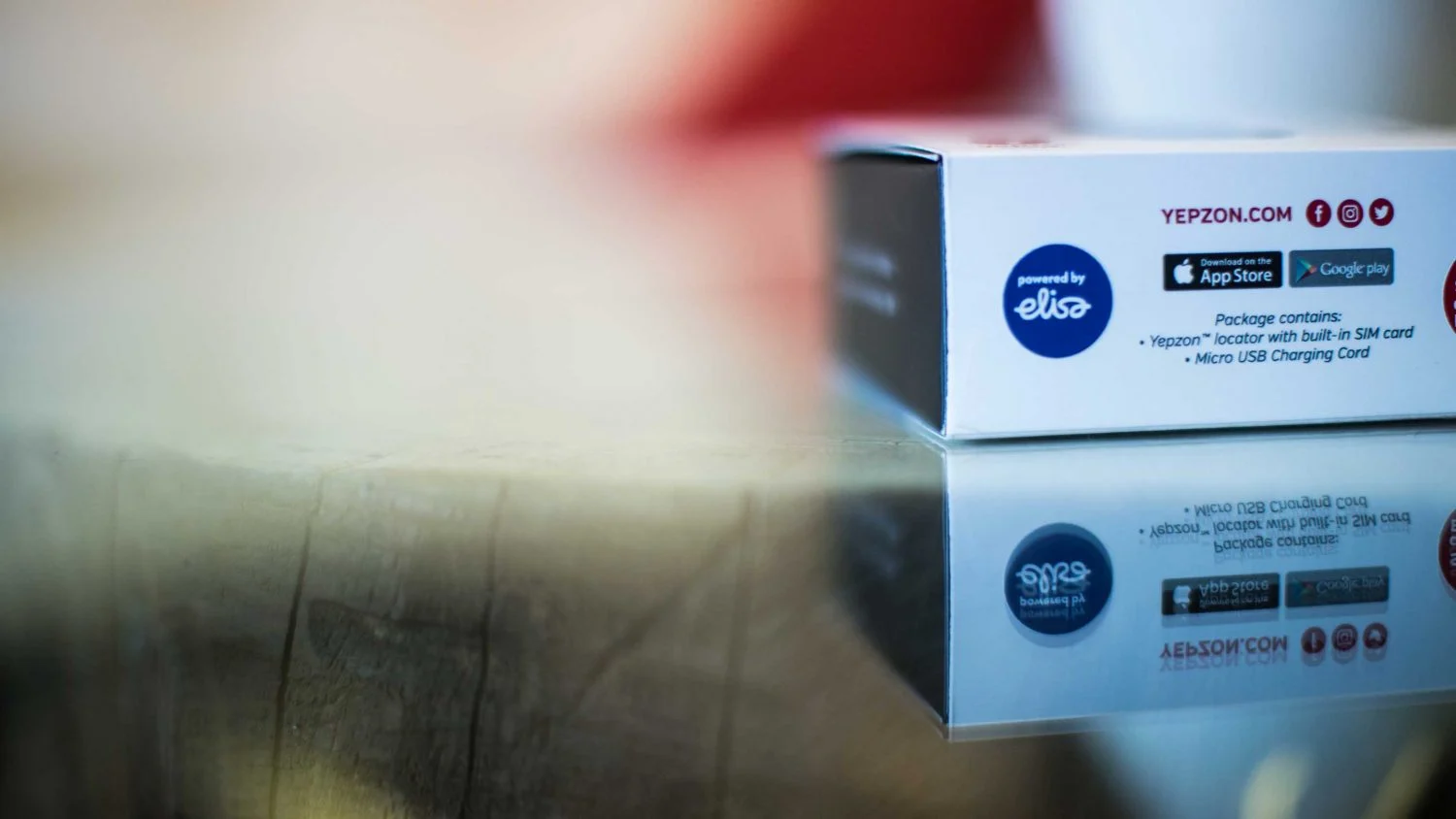 Yepzon paikannuslaite tuotepakkaus