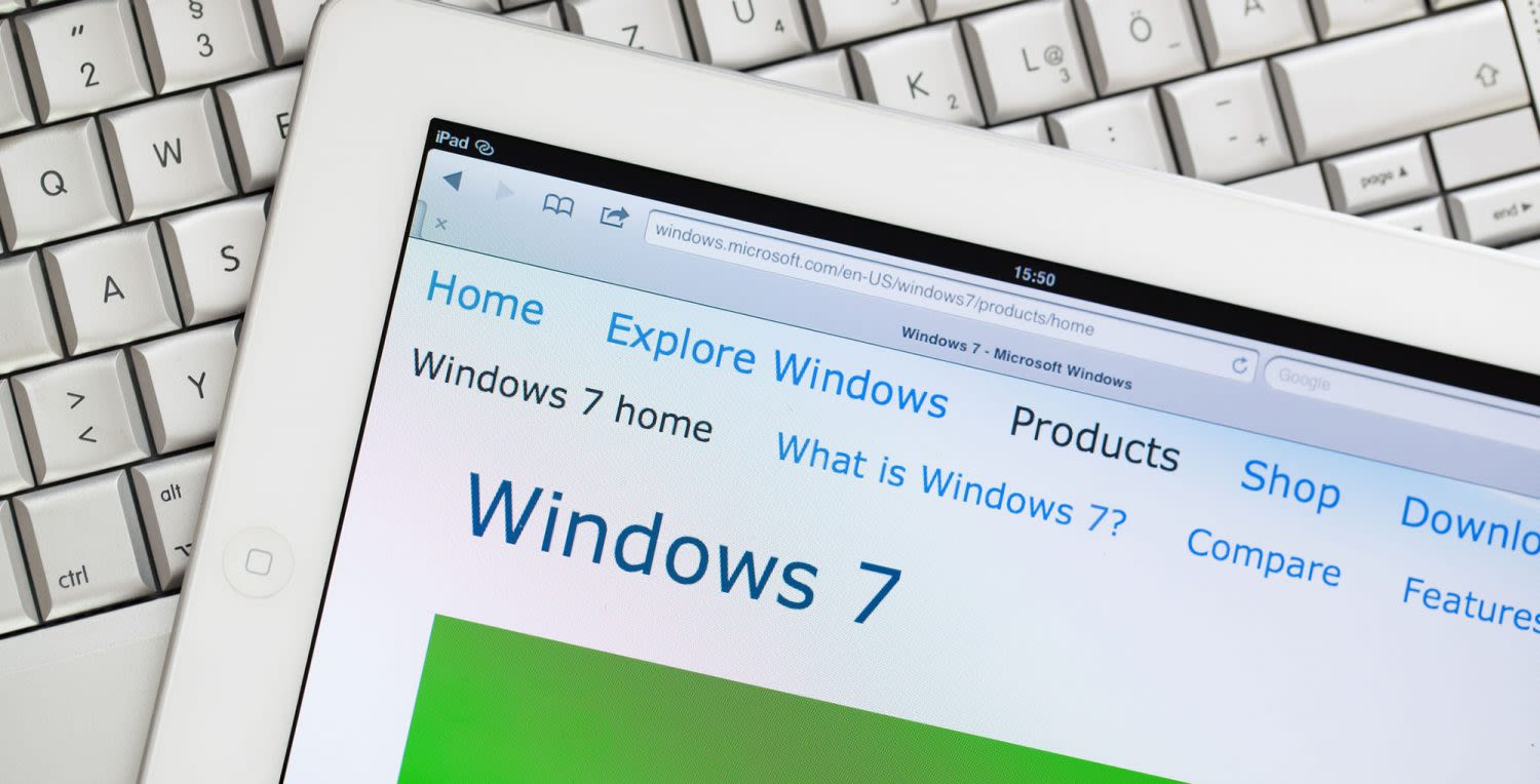 Windows 7 website on Apple ipad2