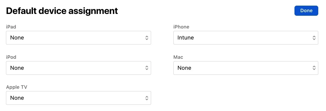 Default Device Assignment