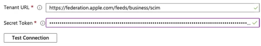 Test connection -vaihe