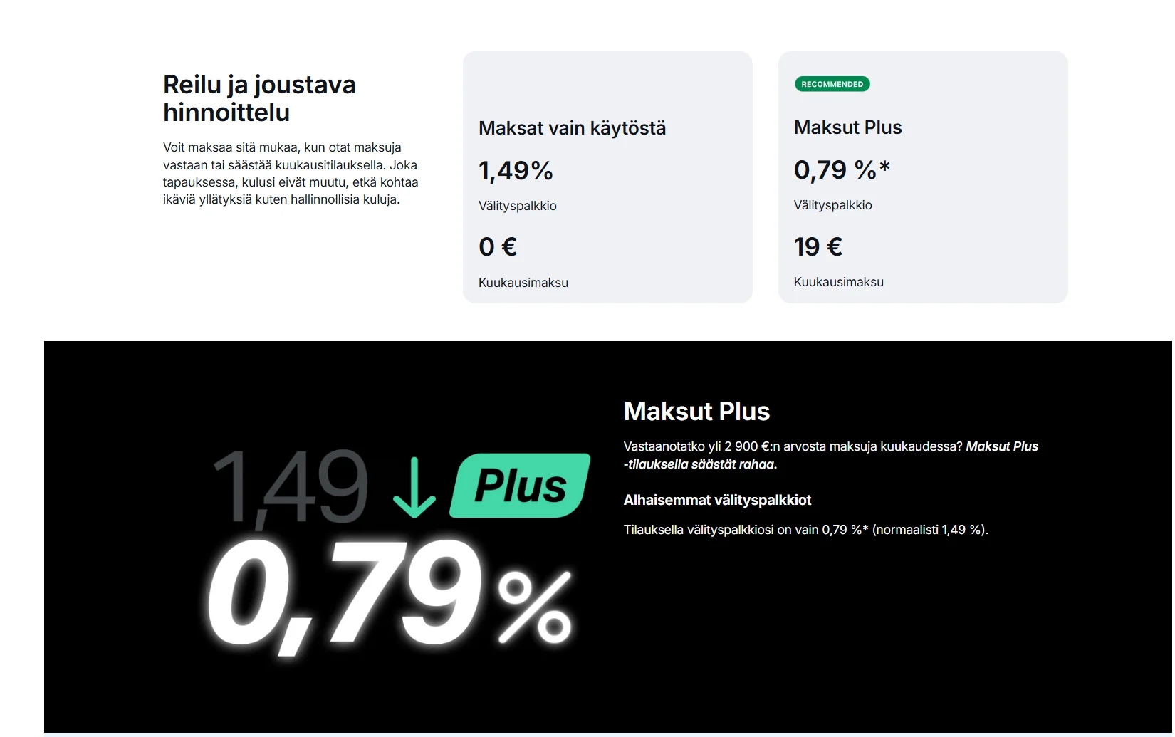 SumUp Maksut Plus -tilauksen hyödyt kuvattuna kuvaan